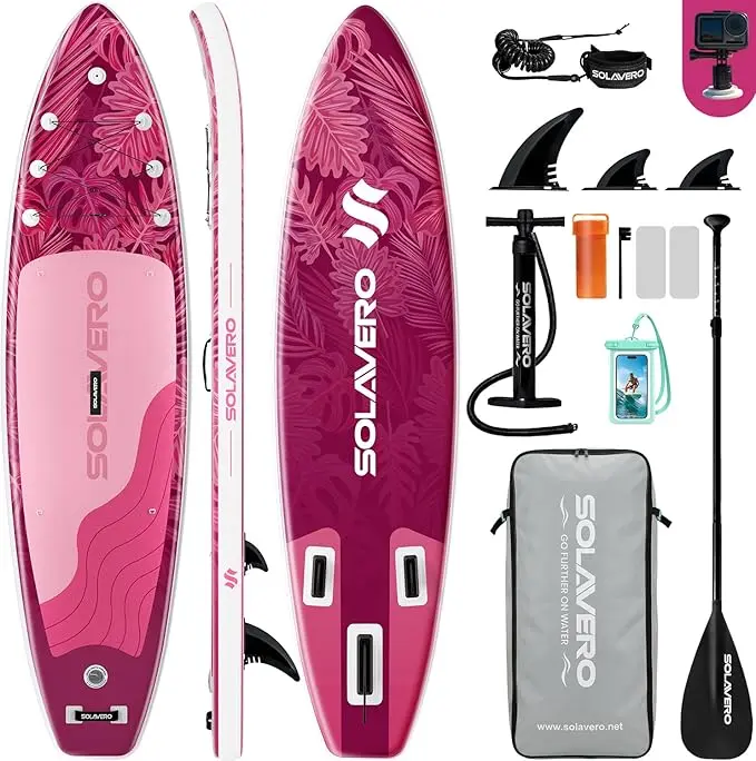 10'6" Inflatable Paddle Board for Adults, Stand Up Paddle Board with Premium SUP Accessories,Anti-Slip EVA Deck for Youth & Adults of All Skill Levels summerwins