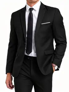 Men's Business Style Multicolor Long Sleeve Suit Two-Piece Set Jacket & Pants, Groomsmen Formal Casual Meeting Wear, Office Interview Wedding, Menswear