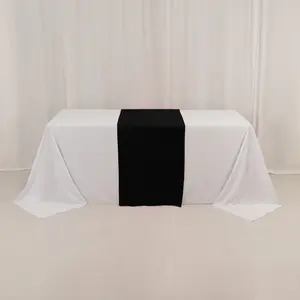 Wide Polyester Table Runner 24"x72" Black - Durable Trade Show and Exhibitions Table Decor