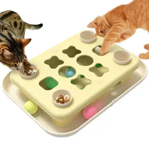KADTC 3 Ways to Play - Large Size Cat Treat Puzzle Toy U.S. Brand & Design Track Balls & Peek-and-Play Box For Indoor Cats Puzzles Slow Feeder Kitten Enrichment Toys Interactive Brain-Teasing Game
