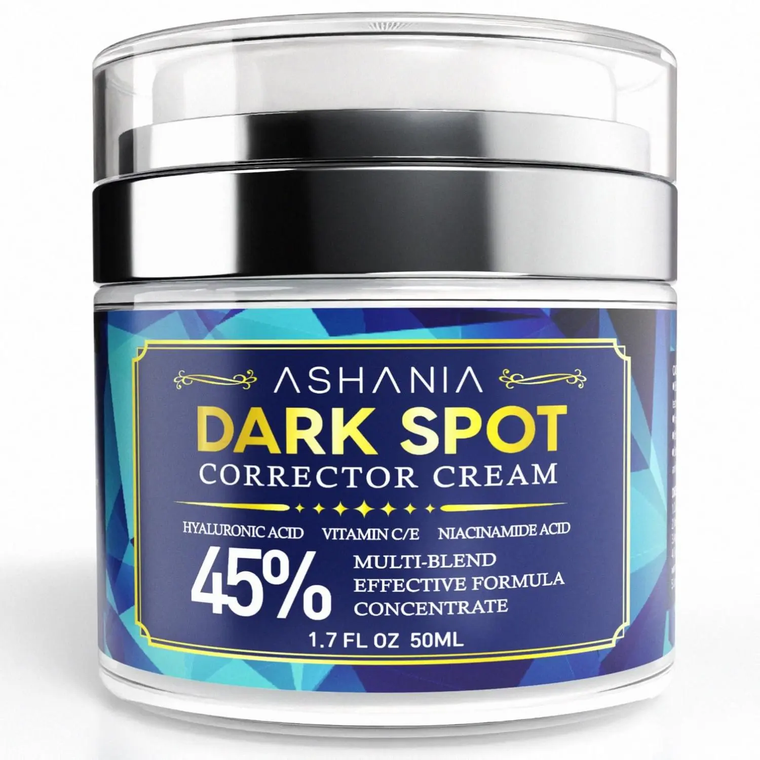 Ashania Dark Spot Corrector Cream 45% Niacinamide Hyaluronic Acid Vitamin C/E for Face & Body 1.7 Fl Oz Melasma Freckle Sun Spot Age Spot Remover Daily Lightweight Moisturizers Clear