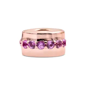Pandora - Pink Sparkling Row Clip Charm  - 781972C01