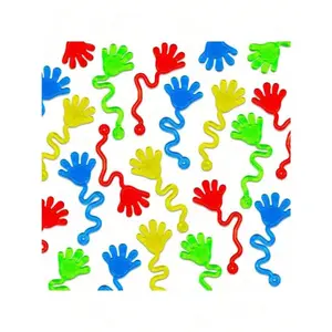 Multicolor Sticky Hands 20pcs Set for Valentine's Day Gifts & Party Favors Stretchy Mini Wall Palms Glitter Filled Mini Pinata Christmas Decorations Home Gifts YM77