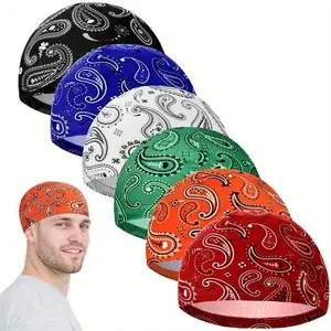 6pcsMenCoolingCyclingCap-SkullCapLinerSweatWickingBeanieHeadWrapBicycleCyclingRunningHat