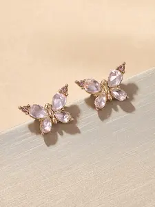 Elegant Butterfly Earrings for Women, Casual Alloy Studs with Artificial Zircon, Perfect Gift for All Seasons, Earrings Jewelry