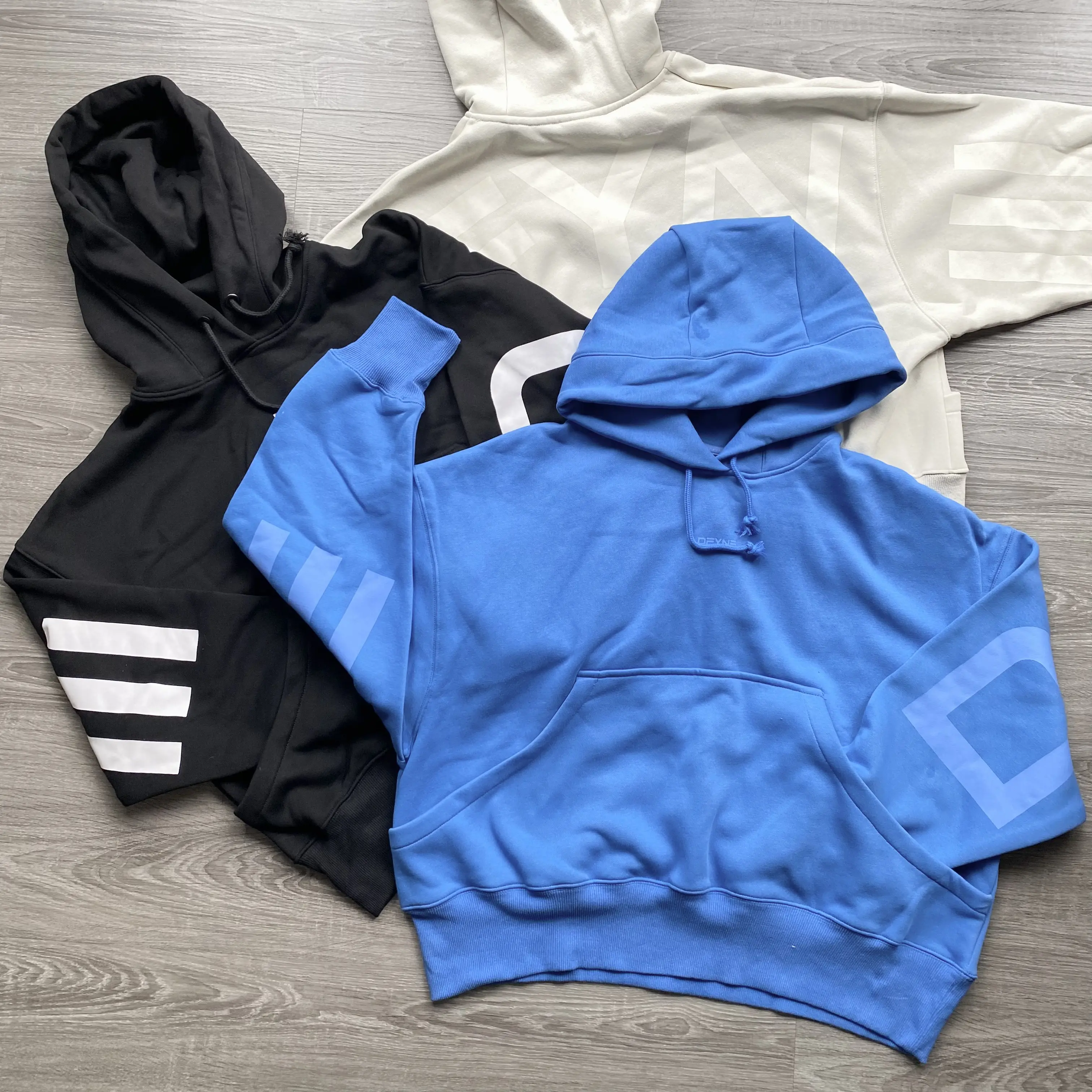 Women's D.F Oversized Baggy Hoodie - Streetwear Staple with Modern Dropped Shoulder, Minimalist Style, Premium Cotton-Polyester Blend, Print Detail (Womenswear Tops)