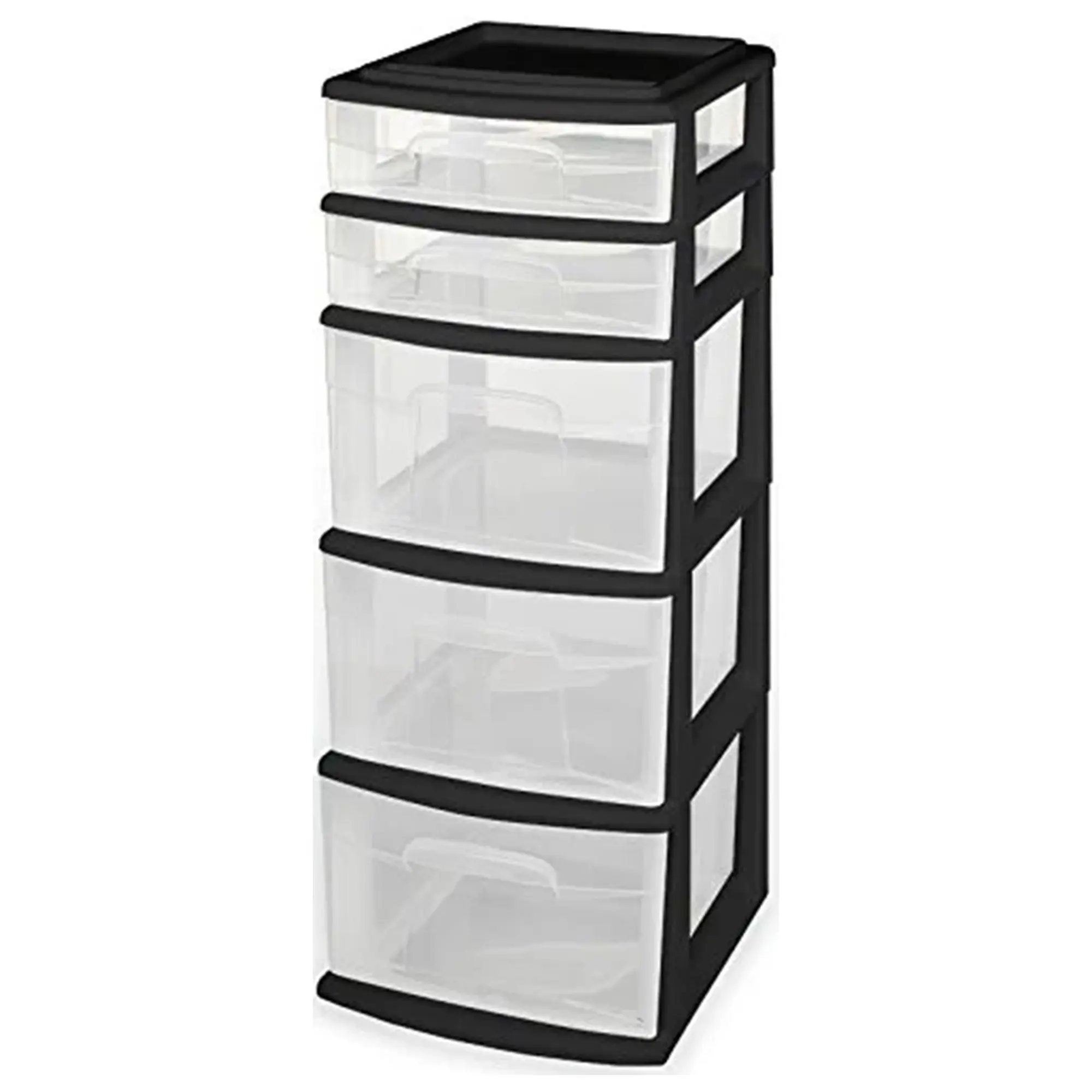 Homz Plastic 5 Clear Drawer Medium Home Storage Container Tower, Frame Boxes Kitchen Homz Plastic 5 Clear Drawer Medium Home Storage Container Tower, Frame Boxes Kitchen