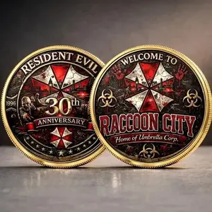 Resident Evil 30th Anniversary Commemorative Coin, Umbrella Corps RE Collectible Coins, Video Game Lover Gift, Gamer Keepsake