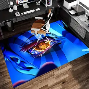 1pc Akaza Pattern Carpet - Soft Polyester, Washable Non-Slip Indoor Mat for Office Chair, Living Room, Computer Desk Decor, Home Office Decorative Carpet