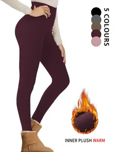 Women's Super Soft Fleece-Lined Leggings, Power Legging, Thermal Warm Pants for Winter, Ideal for Yoga & Running Workouts, Cold Weather Essentials, Solid Sports Leggings