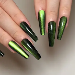 【CE03 Emerald Luster】High-end press on Nails Cat eye Style Nails Durable Reusable Long Nails 24pcs press  on nails press nails nail  sets
