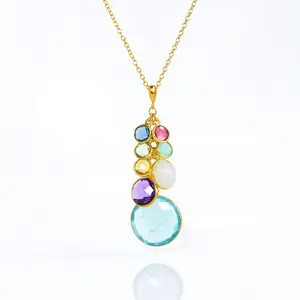 3 Generations Family Birthstone Necklace for Grandmother, Personalized Family Tree Necklace, Mother's Day Gift for Grandma, Grandchildren Birthstones