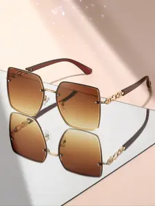 Unisex Fashion Alloy Chain Hollow Out Eyeglasses Frame, Uv400 Protection, Casual Style, All Seasons, Daily Use, High-Quality Design