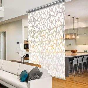 Shattered 5-Panel Single Rail Panel Track Extendable 40"-70"W, Panel width 15.75" - 50% LIGHT-FILTERING
