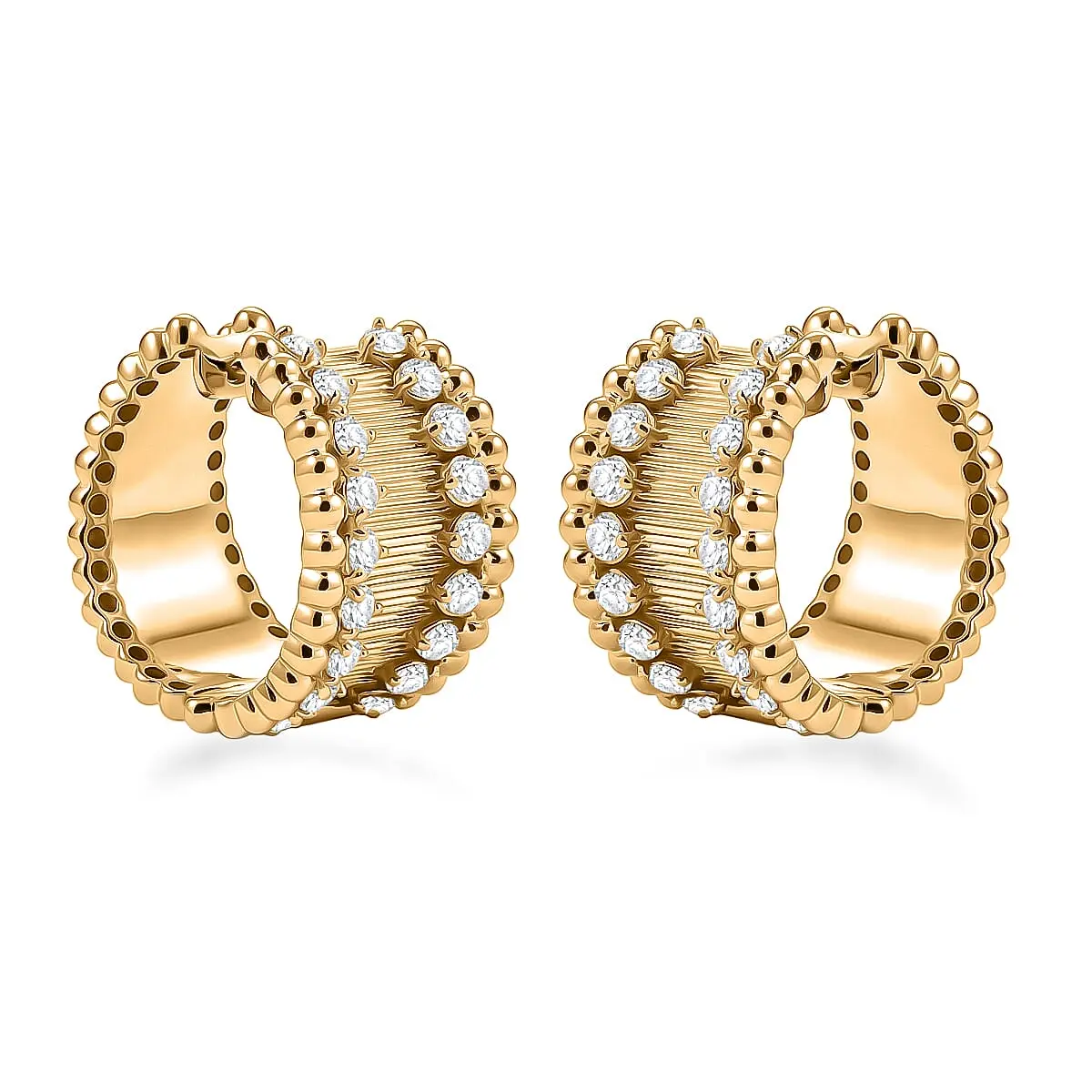 Clarte Aurum Collection Moissanite Hoops Earrings in 14K YG Over Sterling Silver 1.90 ctw