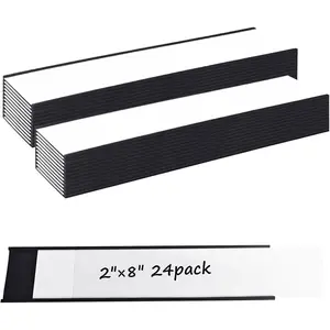 24 Pack 2" x 8" C   Label Holders for Metal Racks Shelves Tool Box Drawers  File Cabinet Labels