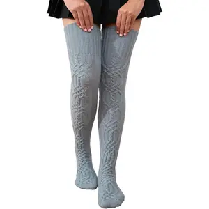 Women's Thigh High Extra Long Cable Knit Boot Socks Over the Knee Fashion Leg Warmers