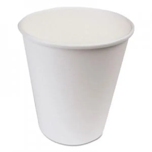 BWK Disposable 10 oz White Poly-Lined Heat-Resistant Leak-Proof Single-Use Paper Hot Cups - Home, Festive Party Disposable Tableware