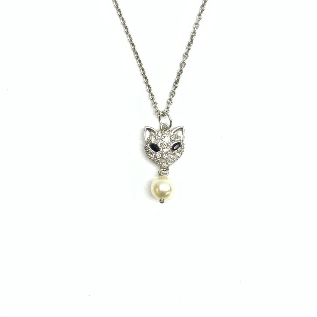 Pre-owned miu miu Brass Small Leather Goods Cat Pendant Necklace