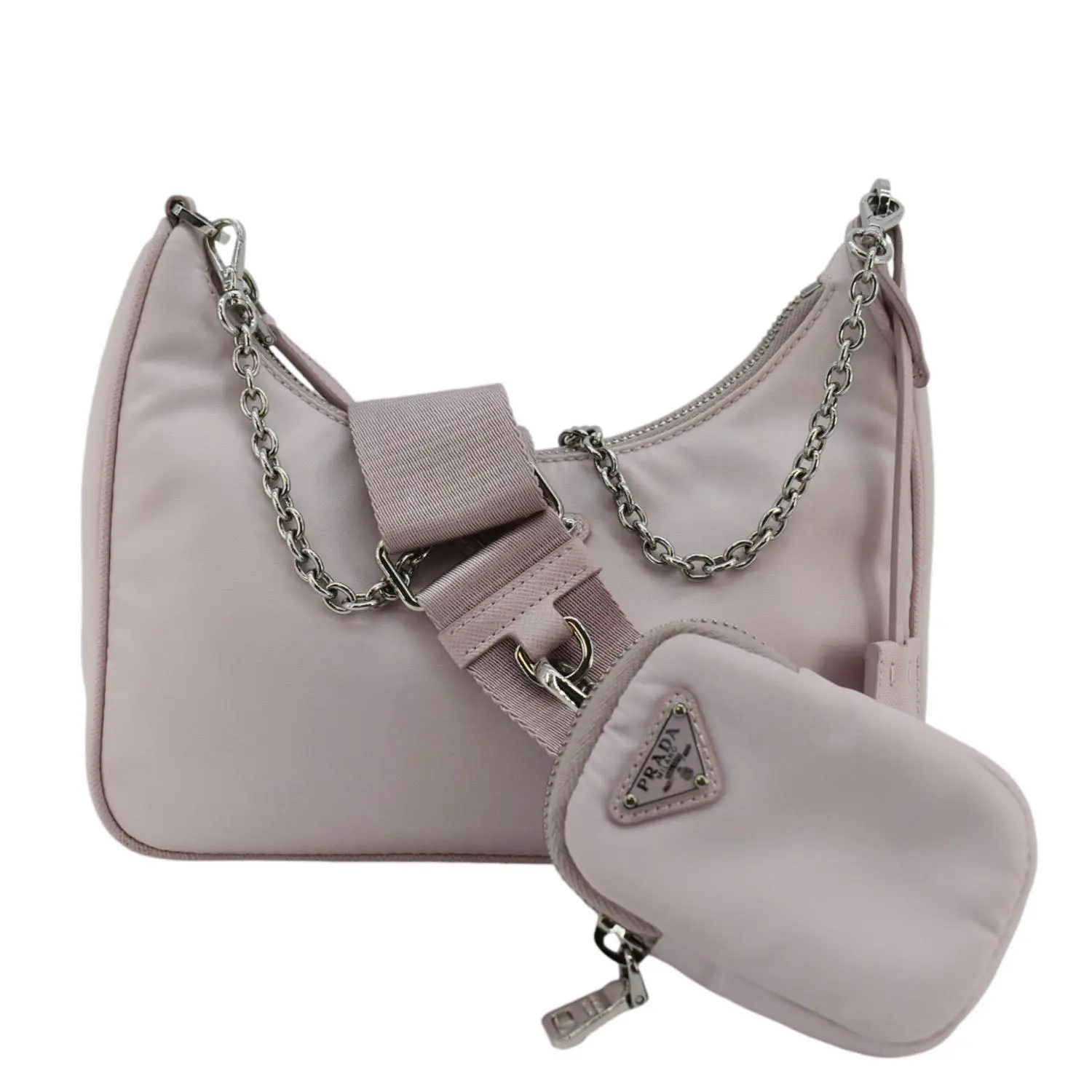 Pre-owned PRADA Re-Nylon with Leather Shoulder Bags Re Edition 2005 Re Nylon Shoulder Bag Light Pink