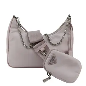 Pre-owned PRADA Re-Nylon with Leather Shoulder Bags Re Edition 2005 Re Nylon Shoulder Bag Light Pink