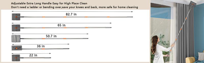 Baseboard Cleaner Tool With Long Handle Wall Cleaner Mop With Extendable Handle 6 Reusable Mop Pads Duster Cleaning Tools For Baseboard Floor Door Molding Skirting Board Ceiling Wall Window Tile Adjustable,Christmas Gift