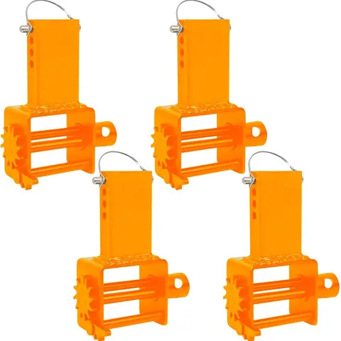 Gaomon 4-Pack High-Strength Steel Forged Stake Pocket Winches - 16200 lbs Cap, 5400 lbs Load Limit, Stake-Pocket Fit, Drop-In Install, Locking Mechanism, High Vis, Powder Coat, Rain/Salt Resistant, 2"-4" Strap Tightening, Cargo Security for Flatbed Trucks