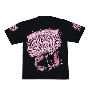 That's A Awful Lot Of Cough Syrup Shirt Mens Women Y2K Streetwear Graphic Tee Oversized Hip Hop T-Shirt Pink Aesthetic Vintage