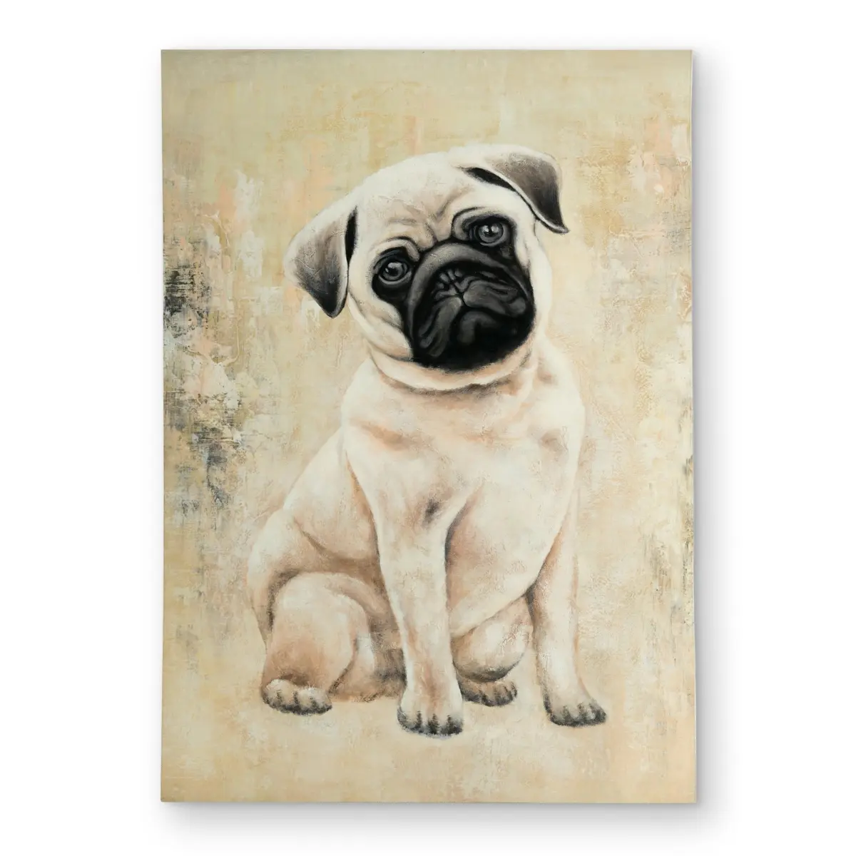 360 stand 5x7 ft. Rectangle Small Beige Pug Print Area Rug - Indoor/Outdoor, Pet-Friendly Household Textile Home Decor Carpet, Animal-Inspired Area Rugs, Patio Rug, 5' X 7'