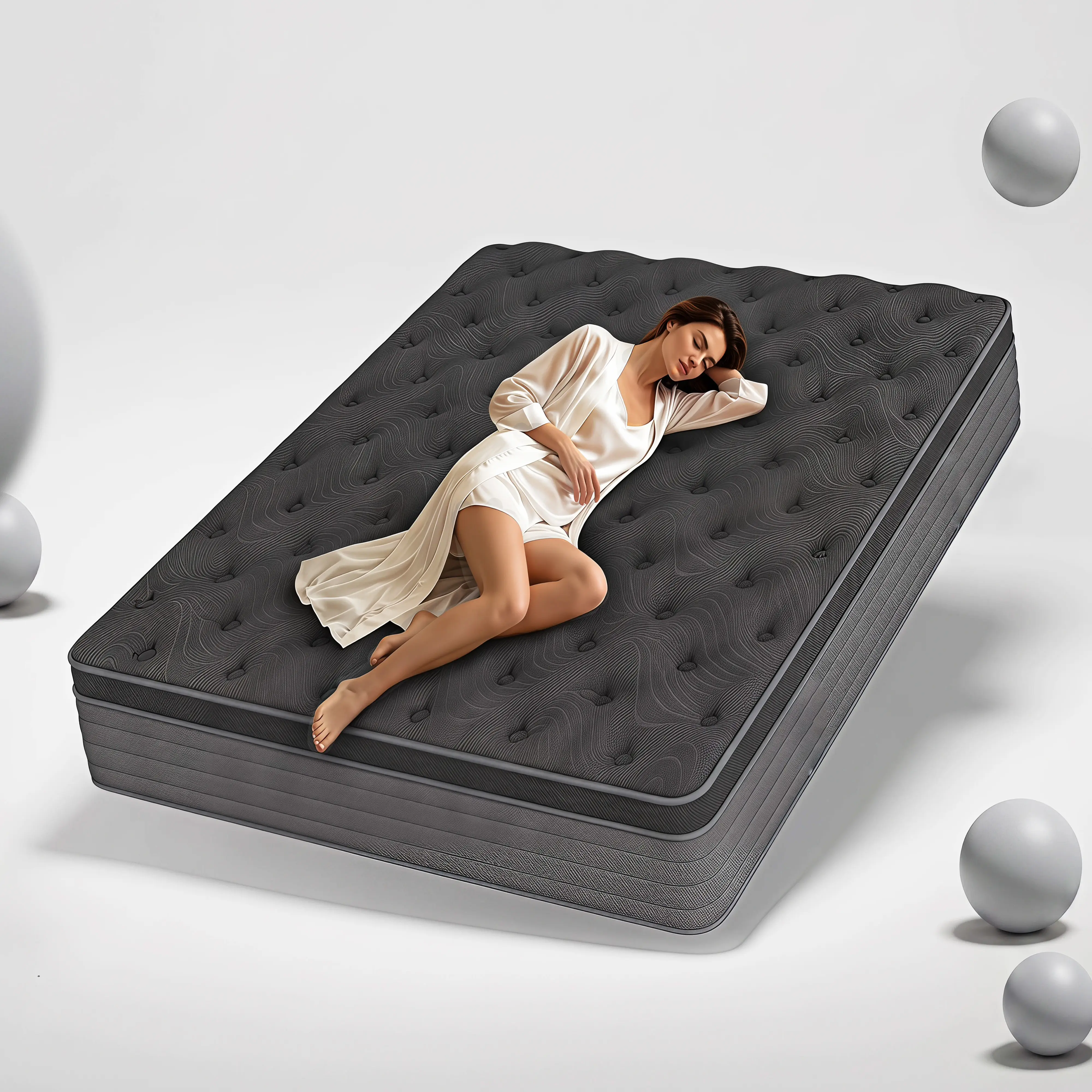 Queen Size Hybrid Mattress in a Box (12-14 in) - Gel Memory Foam, Individual Pocket Springs, Medium Firm Bed with Motion Isolation, Strong Edge Support, Pressure Relief topper
