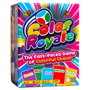 Color Royale - Fast-Paced Party Game with Stress Ball Dice - Multiple Games in One - Fun Family Card Game for Ages 4+ and 2-8 Players - Includes 150 Color Cards