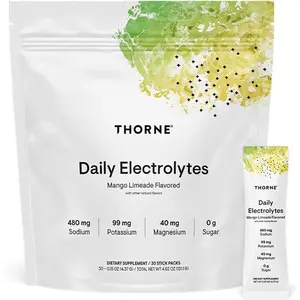 THORNE - Daily Electrolytes - Zero Sugar & Low-Calorie Electrolyte Powder Drink Mix - Flavors Derived from Natural Sources - NSF Certified for Sport - Mango Limeade - 30 Stick Packs