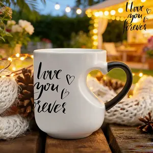 I love you forever Color Changing Mug With Heart shaped handle – Pour Hot Water Color changing, Perfect Gift for Any Occasion