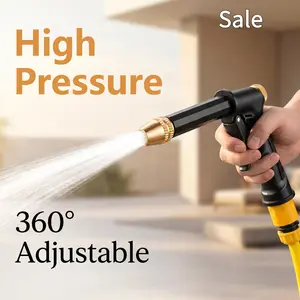 360 Rotatable  Head High Pressure Water Spray Gun Heavy Duty Brass Hose Nozzle Sprayer for Car Wash Detailing Lawn Garden Cleaning Tool Leak-Proof Power Washer Wand Useful Household Cleaning Accessories Practical Gift for Husband Men Dad Father