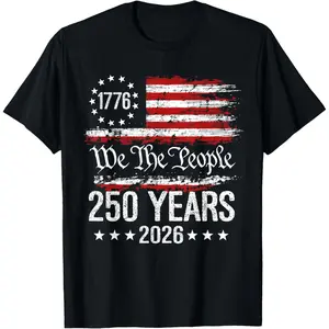 FRANALA Vintage American Flag 250th Anniversary Independence Day Liberty T-Shirt, Suitable for All Seasons, Perfect Holiday Celebration Gift