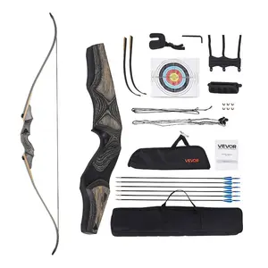 VEVOR Recurve Bow and Arrows Kit, 60 inch Wooden Takedown Bows, Right Handed Ergonomic Archery Recurve Bow Package, Longbow for Outdoor Target Training Practice Hunting, Beginners to Advanced, 35 lbsVEVOR Super Brand Day