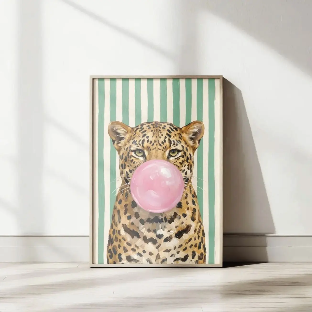 Colorful Leopard Pop Art Print - Funky Playful Animal Wall Art Poster, Modern Maximalist Room Decor for Living Room