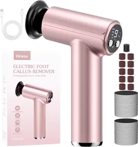 Electric Foot Callus Remover - 2 in 1 Rechargeable Electric Callus Remover for Feet, Pedicure Tools with 70pcs Sandpapers, Professional Foot Scrubber File for Dead Skin - Pink