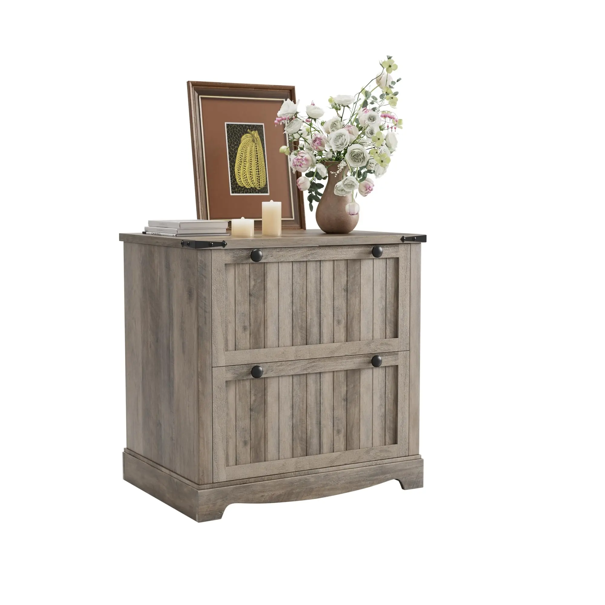 Farmhouse File Cabinets with 2 Drawers,30" File Cabinets with Hanging File Folders for A4/Letter/Legal Size Documents, Rustic Storage Cabinet Storage Printer Stand for Home Office