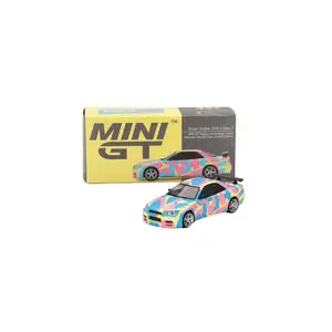 MiniGT 1:64 Nissan Skyline GT-R R34 V-Spec II Digital Camouflage Yellow **2022 Malaysia Diecast Expo Limited Edition** #447