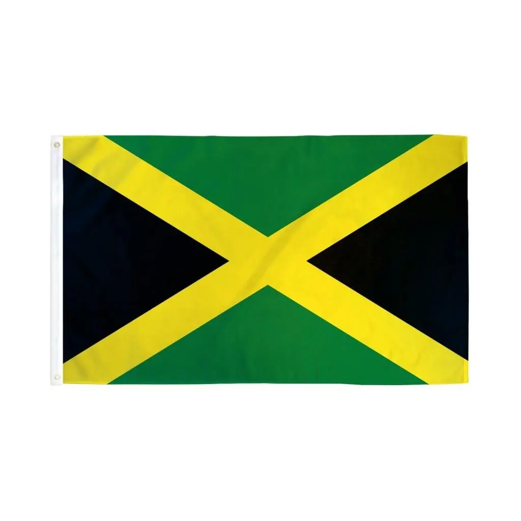 3x5ft Jamaica National Flag Polyester Banner - Dye-Sublimation Print, High Pigment Density, Bold Colors, All Ages Party Decor, Indoor Hangable Backdrop, Home Supplies Accessory