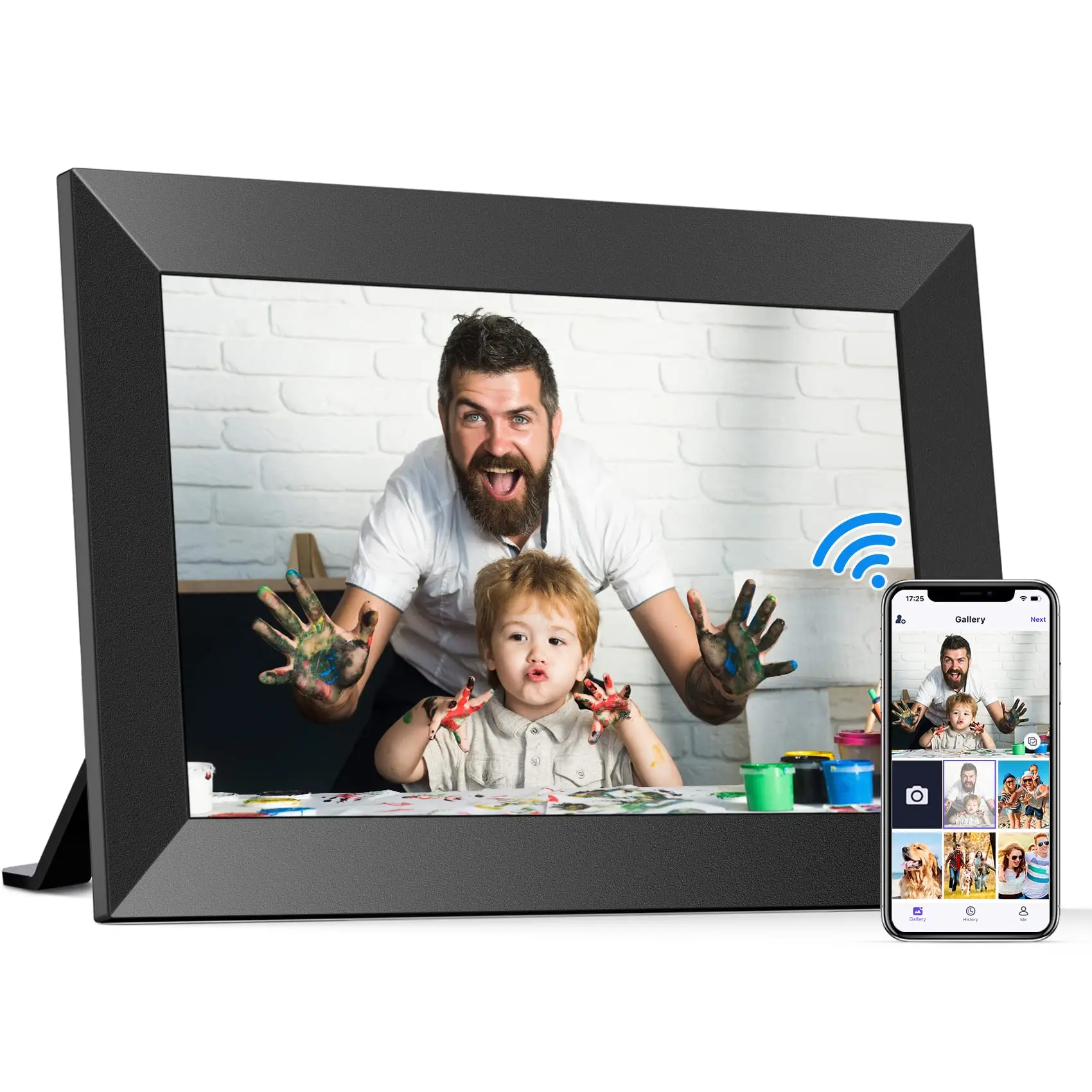 [New Deal] 10.1 Inch WiFi Digital Picture Frame, IPS HD Touch Screen Cloud Smart Photo Frames with Built-in 32GB Memory, Wall Mountable, Auto-Rotate Decor