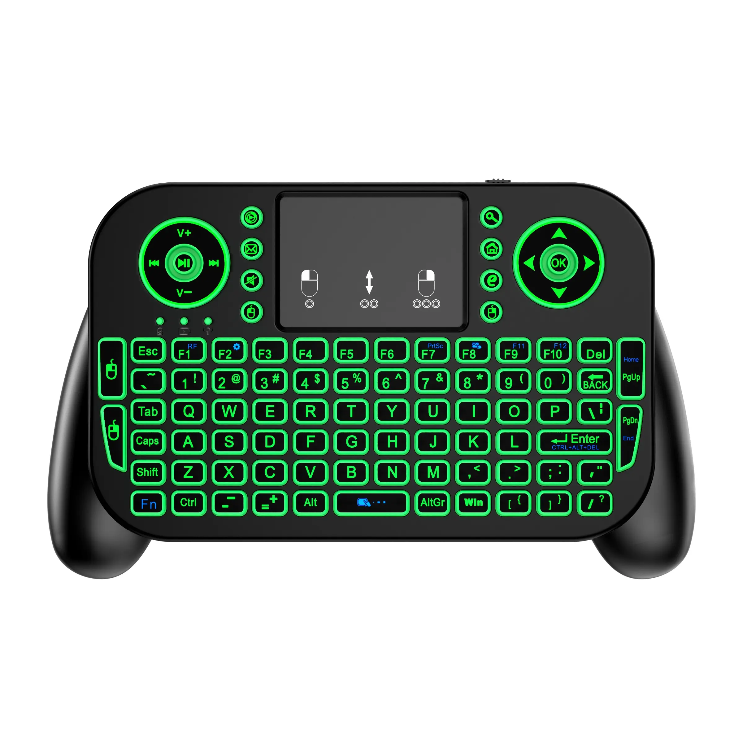 Mini Bluetooth-compatible Wireless Backlit Keyboard with Touchpad, Dual Mode 2.4GHz and Bluetooth-compatible, RGB Backlight, Rechargeable, for Android TV Box, Smart TV, Ps3, PC, Tablet, Windows/iOS/android