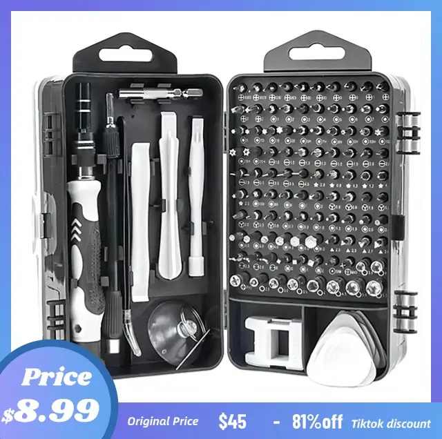 Mini Precision Screwdriver Set, 115 in 1 Magnetic Screwdriver Bit Kit, Multi-Function Stainless Steel Professional Repair Tool Kit for Phone, PC, DIY,