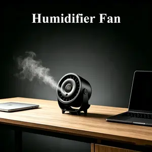 Portable Spray Fan, Cool Mist Fan, 3600 mAh Battery, with Mist Function, with Water Tank, wall-mounted Design, USB Charging, Suitable for Home Desks, Bedrooms, Offices, Indoor and Outdoor Use.