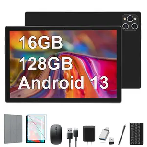 Tablet 2025 Newest Android 13 Tablet 128GB + 16GB (8+8 Expand) Large Storage, 2 in 1 Tablet with Keyboard, Octa-Core Processor, Tablet 10 Inch Screen, 5G WiFi Tablet Bluetooth/Mouse/Case/13MP Camera
