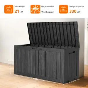 80 Gallon Large Resin Deck Box | Outdoor Lockable Storage Box
