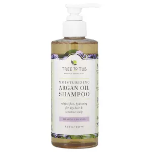 Tree To Tub Moisturizing Argan Oil Shampoo, For Dry Hair & Sensitive Scalp, Relaxing Lavender, 8.5 fl oz (250 ml)