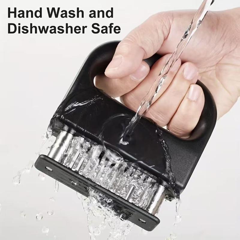 48 Blade Stainless Steel Meat Tenderizer Machine, Durable Kitchen Essential with Rust-Resistant Blades and Non-SlipHandle, Kitchen Tool
