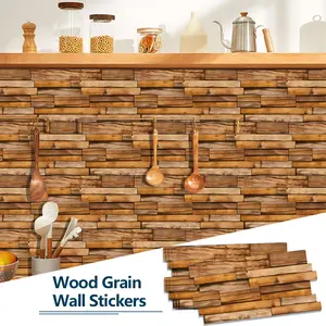 12 PCS Alien wood grain wall sticker, PVC Water Resistant Peel And Stick Wallpaper Moisture-Resistant Self-Adhesive Wallpaper for Kitchen Backsplash,Bathroom,Dorm Decor | Easy DIY Home Renovation